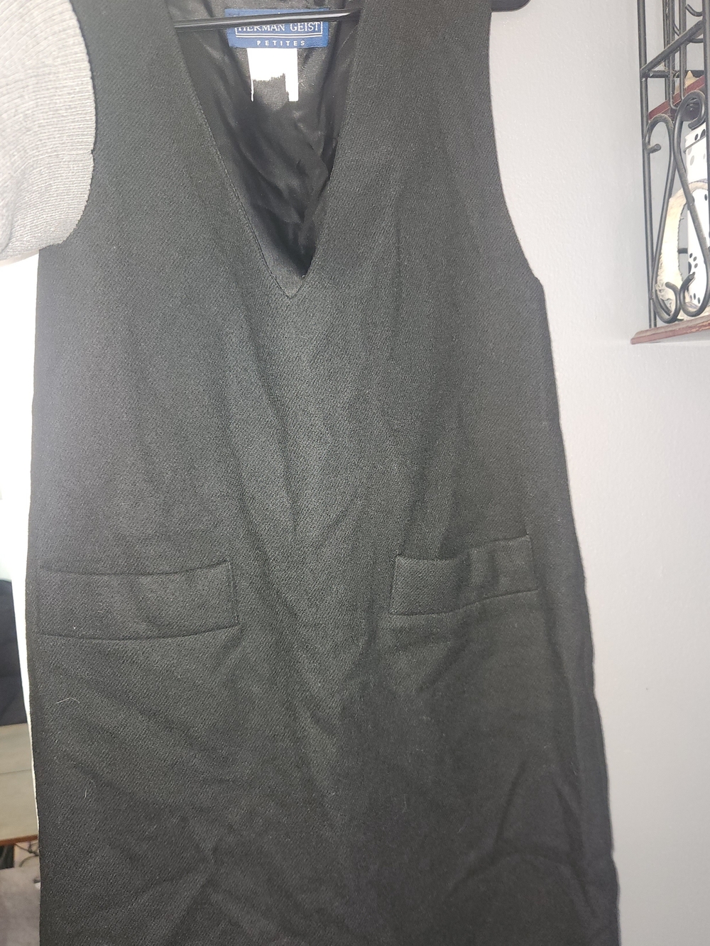 Herman Geist Black Size 2 Petite Sleeveless Wool Dress